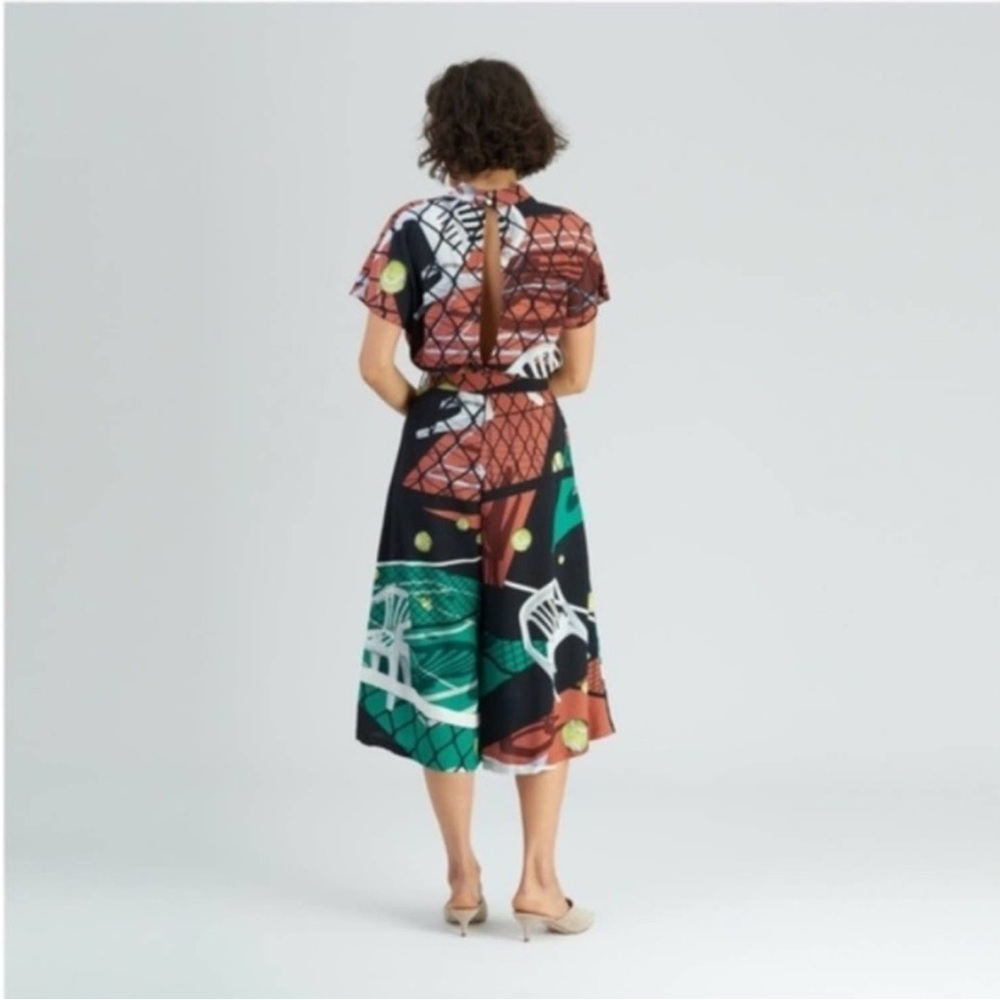 Tomcsanyi Budapest Court Print Kimono Jumpsuit Medium - Picture 8 of 10